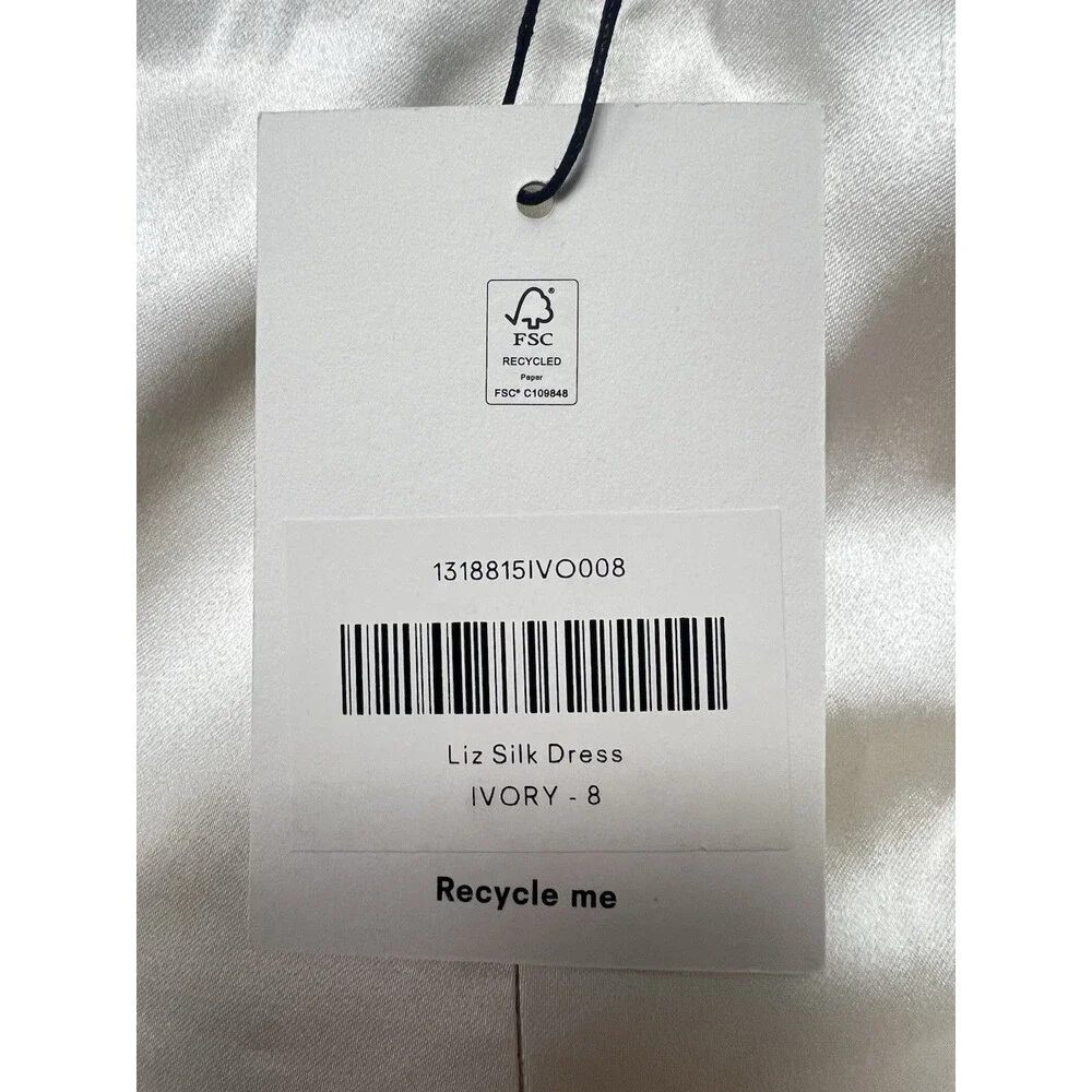 Reformation Liz Silk Dress Ivory White Wedding Bridal Gown Maxi Size 8 NEW - Picture 9 of 14